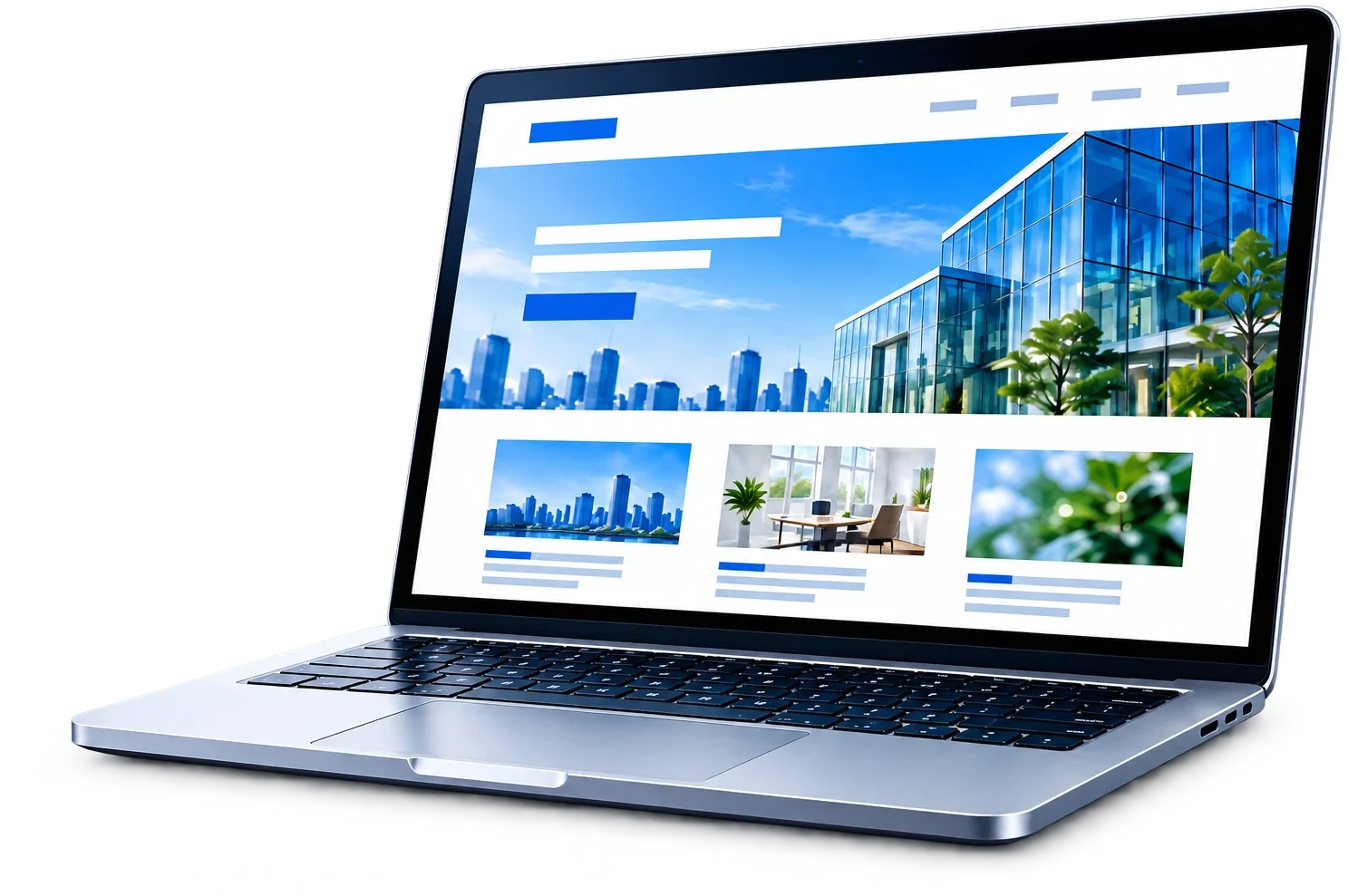 企業のホームページを表示したパソコン